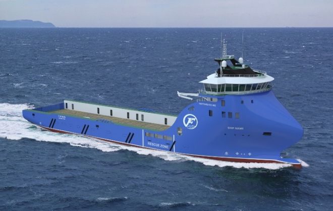 Un supply  propulsion hybride en construction chez Havyard