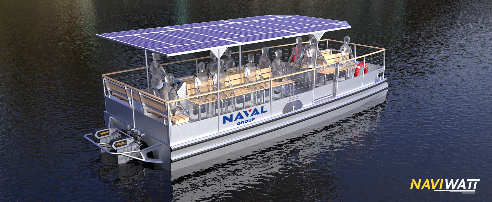 ​Naval Group commande un catamaran lectro-solaire  Naviwatt