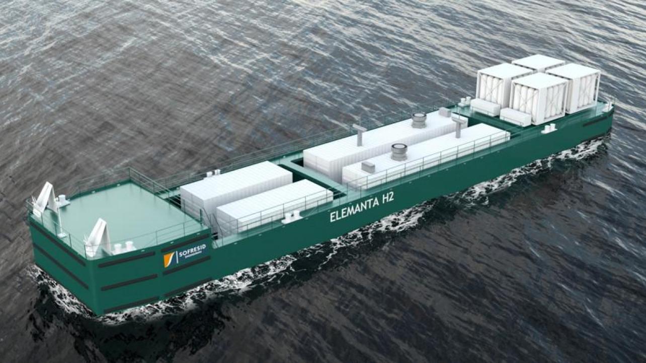 Une premire barge  hydrogne pour le port de Rouen