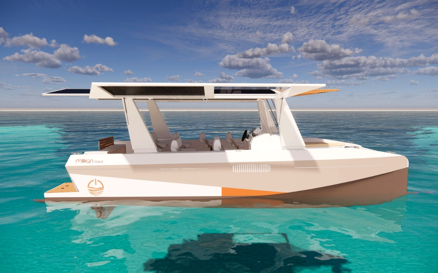 ​Millikan Boats lance la version Pro de son catamaran lectro-solaire M.9